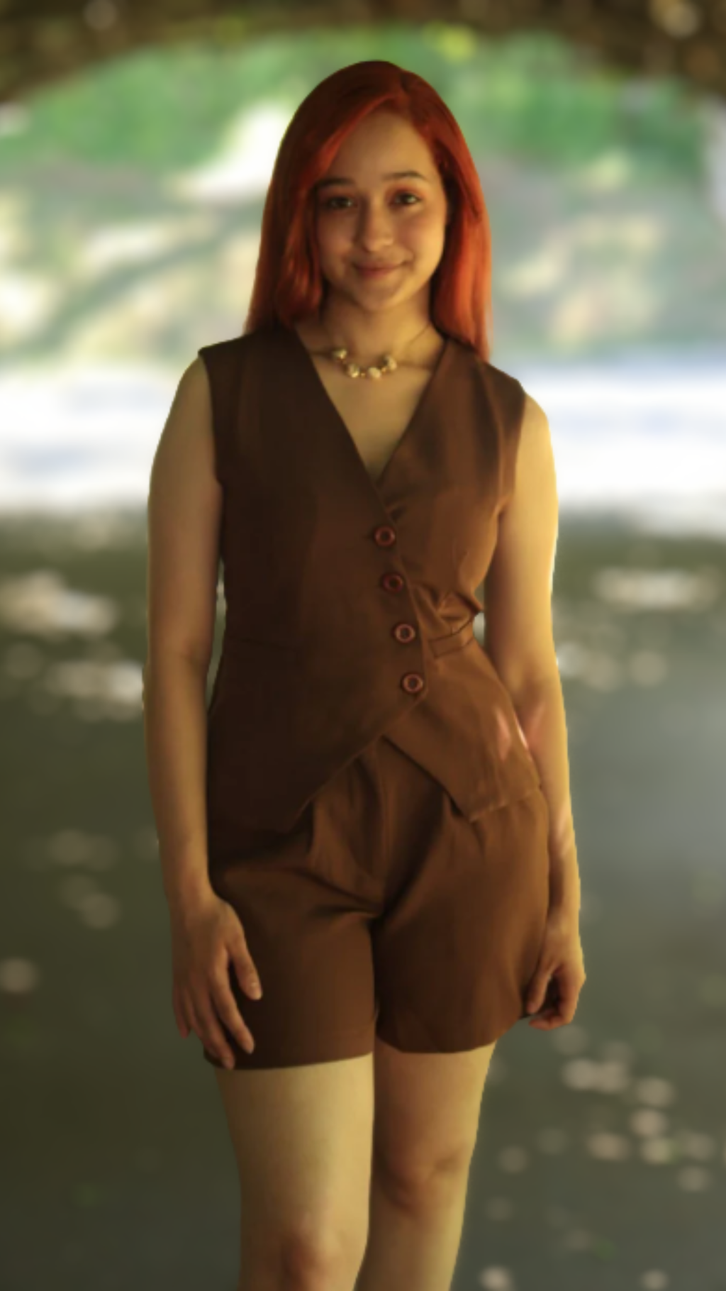 Conjunto Colete e Short Marrom