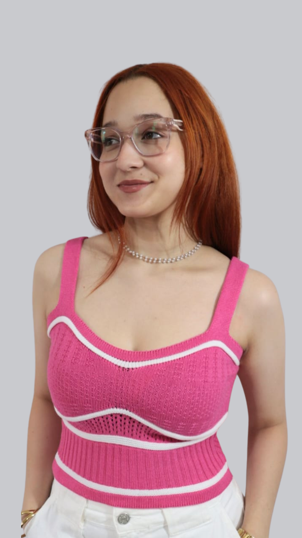 Blusa de Algodão Canelada Rosa