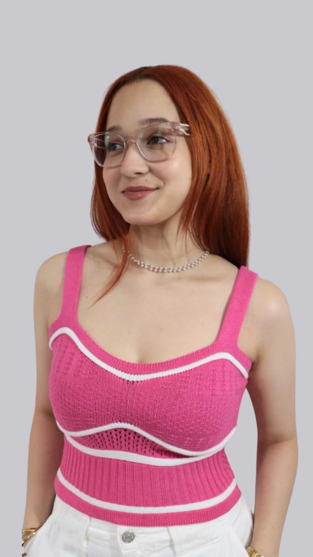 Blusa de Algodão Canelada Rosa