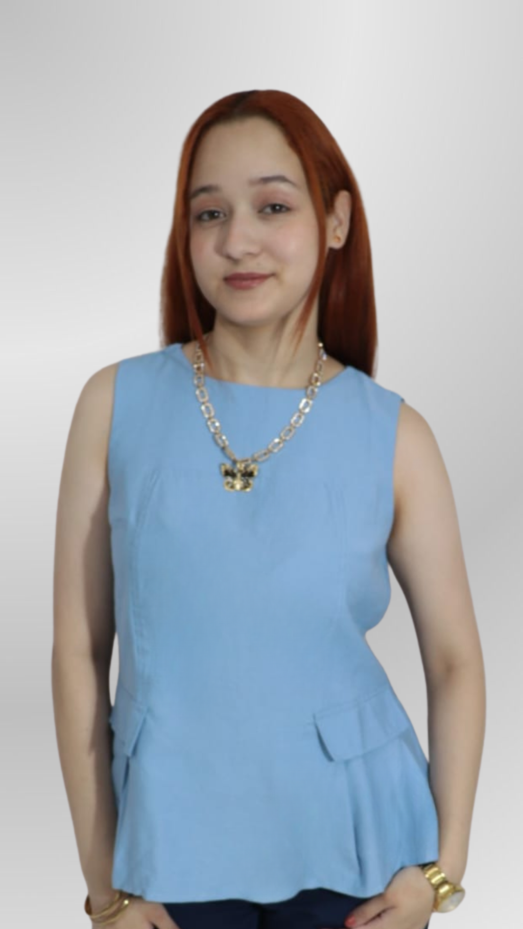 Blusa Social Premium Azul Claro