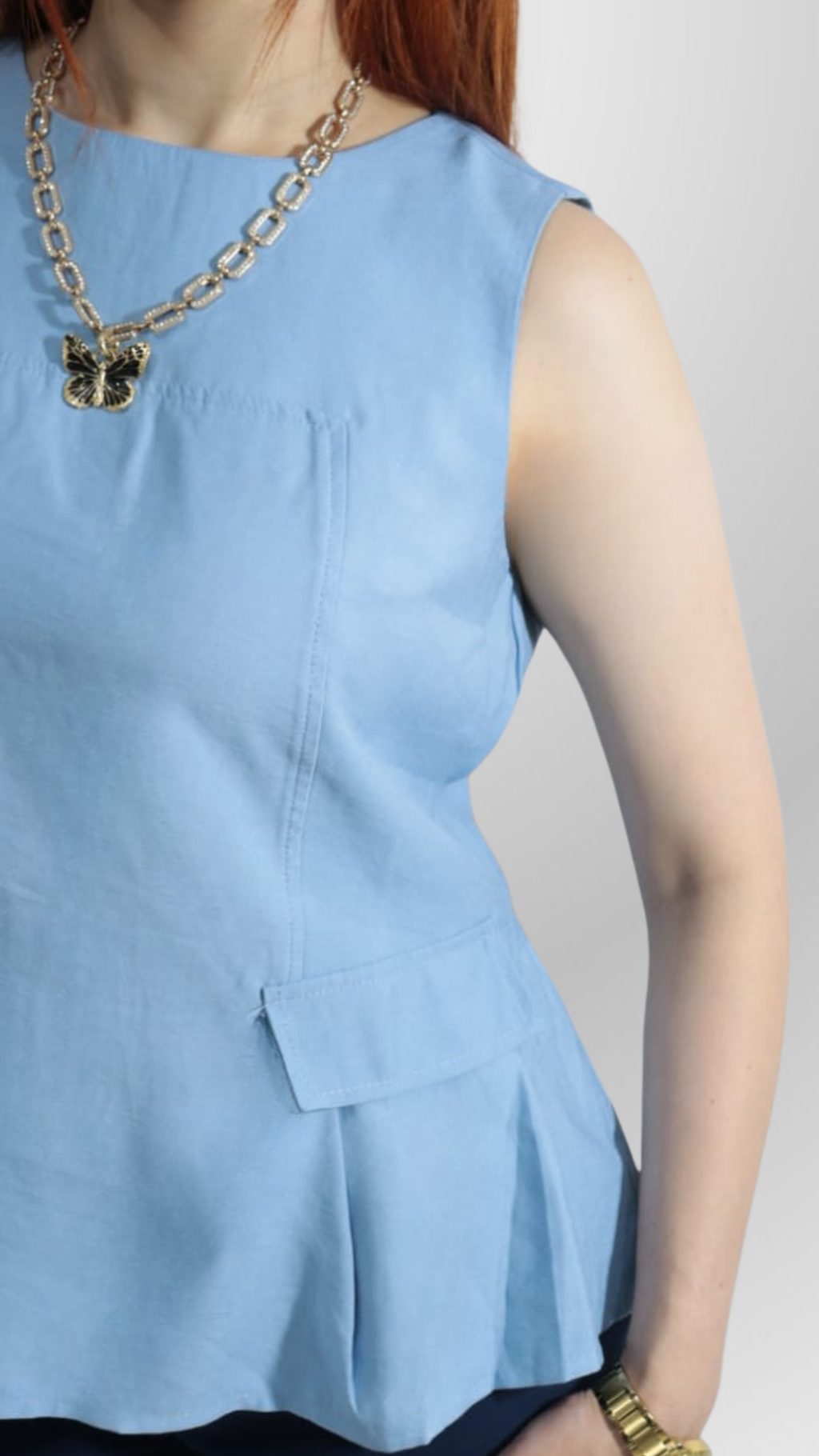 Blusa Social Premium Azul Claro