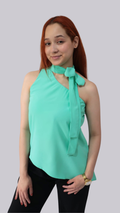 Blusa social com laço Verde Menta