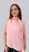 Blusa social com laço Rosa