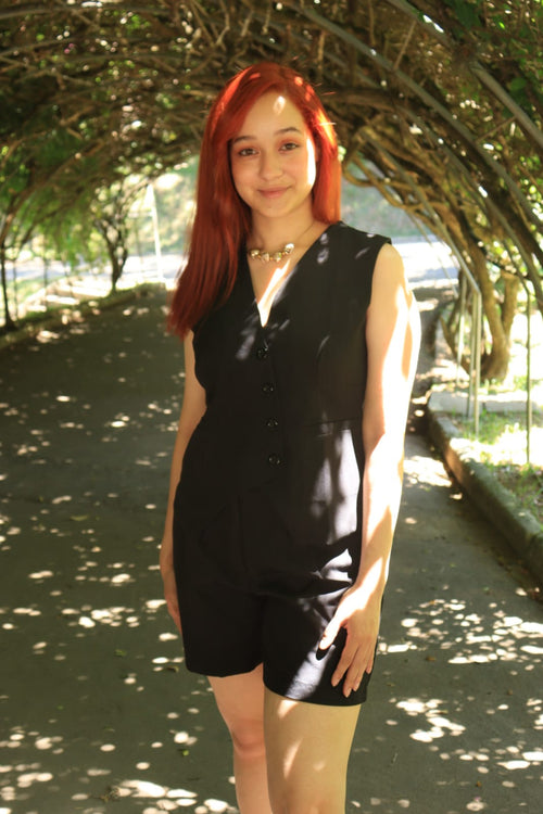 Conjunto Alfaiataria Colete e Short Preto